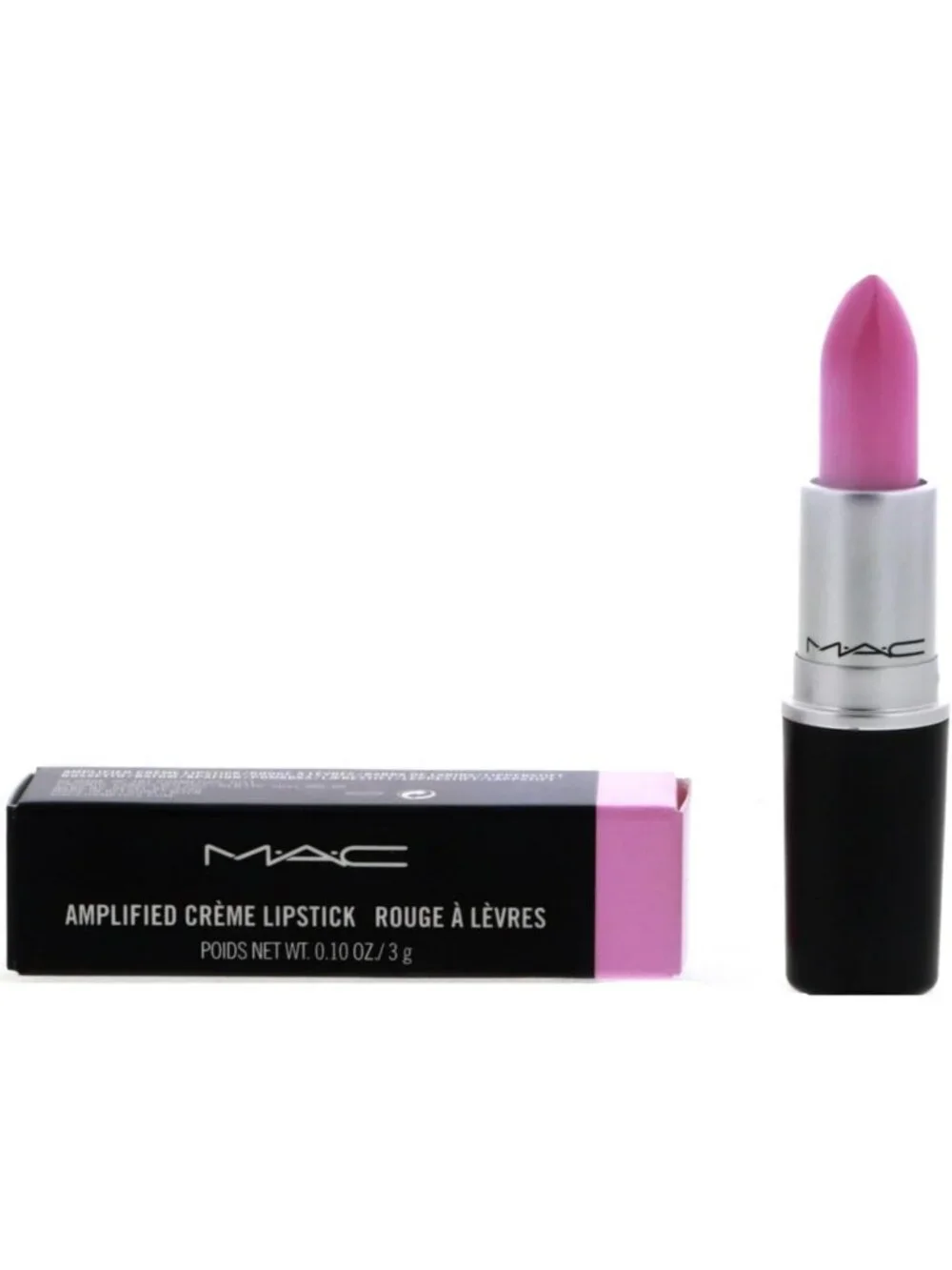 Vibrant Pink Amplified Creme Lipstick - Long-Lasting, Moisturizing Formula, 0.10